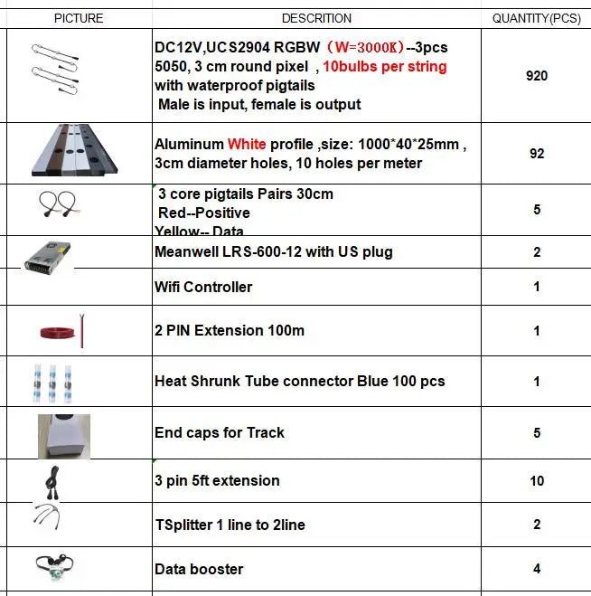 Special 300Ft 92m Permanent Track Light Gemstone style track lights RGBWW Point lights